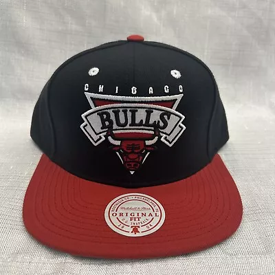 Chicago Bulls Mitchell & Ness SnapBack Adjustable Hat Black/Red Color • $26.99