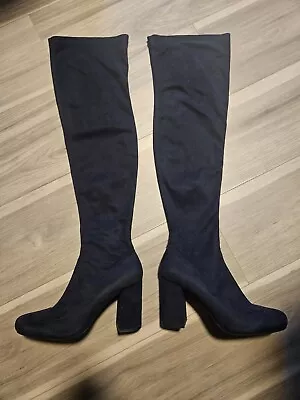 Zara Over The Knee Boots - Navy Blue Size 8 • $35