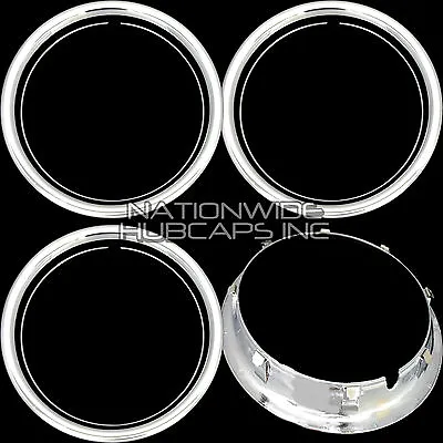 Set Of 4 15  CHROME WHEEL TRIM RINGS Beauty Rims Ring Glamour Band For Steel Rim • $54.99