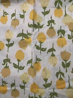Vintage 70s Embassy Handprints Tulip Floral Cotton Fabric 110x35” • $29.99