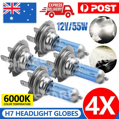 4PCS H7 12V 55W Super White Headlight Xenon Halogen Globes Head Light Lamp 6000k • $12.45