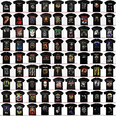 The Best Collection Of Classic Rock Black T Shirts Punk Rock Men's Sizes • $15.29