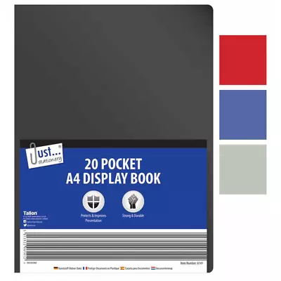 2 X  A4 Display Book 20 Pockets (40 Views) Hard Cover Presentation Folder • £7.89