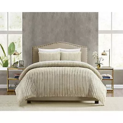 Queen Size Fargo 3 Piece Comforter Set Microplush Channel Quilted • $79