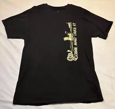MOLON LABE - Black T-Shirt - Size Large - USA - Come And Take It 2nd Amendment • $11.95