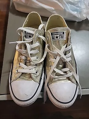 Converse All Star GOLD Glitter Low Top Sneakers Womens 8 Mens 6 Metallics • $22