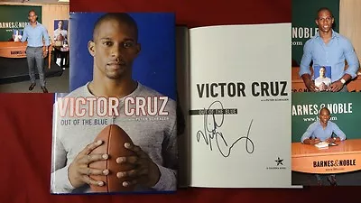 Signed Victor Cruz Out Of The Blue NY Giants 1/1 HC DJ Poster PICS Football NFL • $49.99