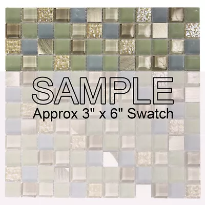 Mosaic Tile Glass Marble  Metal Coeus Squares Kitchen Wall Backsplash Green • $4.49