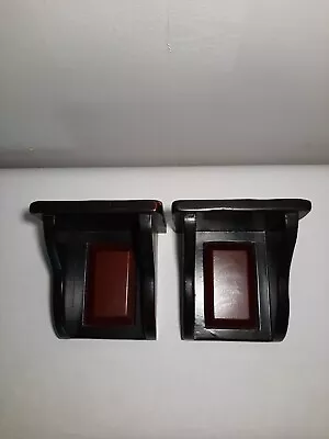 Mahogany Wall Sconces With Shelf - Set Of 2 - Inset Dark Burgundy (B) • $25