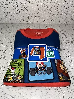 Mario Kart Boys Pajama Set 2 Piece Red & Blue Nintendo Size 10/12 • $12.50