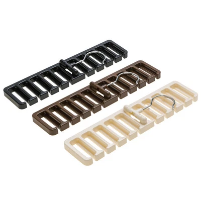 £5.56 • Buy 10 Slots Rack Organizer Belt Hanger Scarf Tie Holder Plastic Necktie Hooks UK