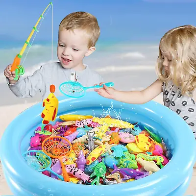  Xx-Large Set Of Magnetic Fishing Game: 45 PC Ocean Sea Floating Fish And Colorf • $35.37