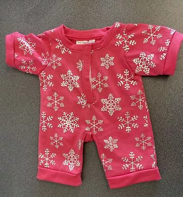 Build A Bear BABW Pink Silver Snowflake Sleeper Sleepwear Sleepsuit All-in-one • £10