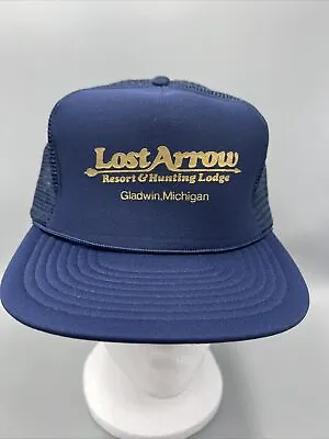 VTG Speedway Lost Arrow Resort &Hunting Lodge Trucker Hat Gladwin Michigan Cap • $20.97
