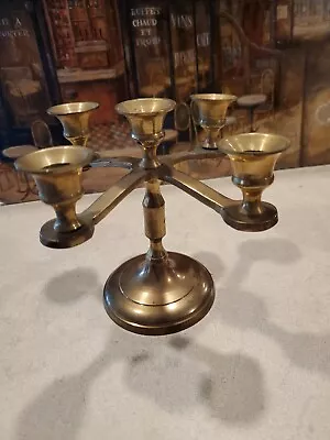 Vintage Solid Brass Four Arm PWF Candelabra Candlestick  • $25.95