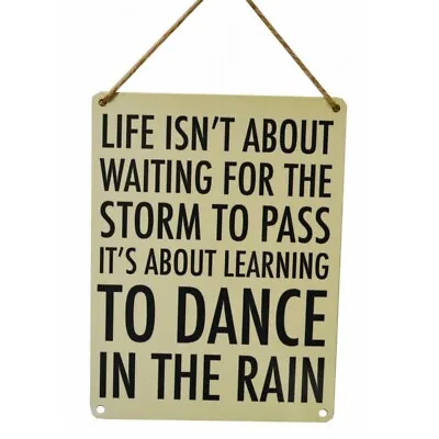 Dance In The Rain Vintage Style Metal Sign Hanging Plaque Wall Mounted • £6.99