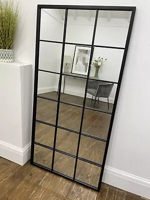£120 • Buy BLACK INDUSTRIAL METAL WINDOW MIRROR 140x70cm (1326)
