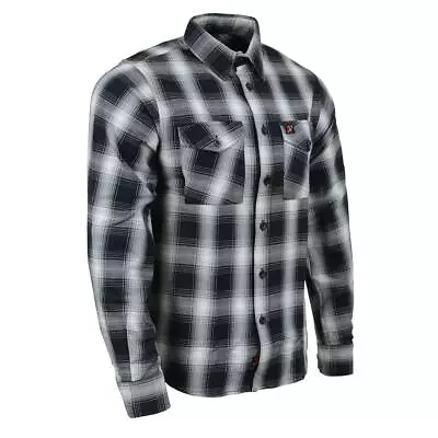 Milwaukee Leather MNG11654 Men's Blk And White Long Sleeve Cotton Flannel Shirt • $42.99