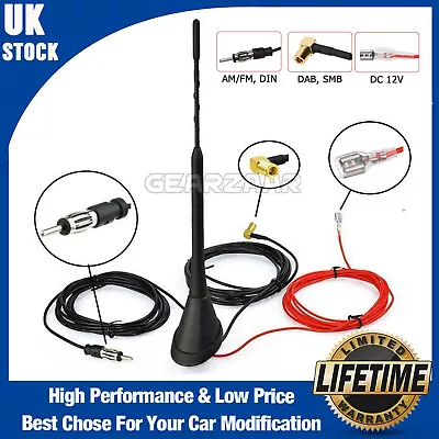 Car Universal Roof Mount Active Amplified DAB + FM Radio Aerial Antenna Mast • £17.95
