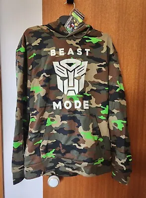 Transformers Mens Beast Mode Camo Printed Fleece Hoodie Jumper Top Size M New • $22.49