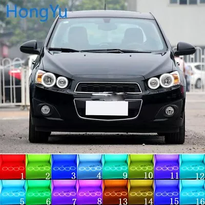 Multi-Color LED Angel Eyes Halo Rings Kit For Chevrolet AVEO Sonic T300 2011-14 • $33.99