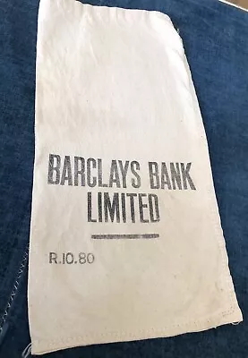 Vintage BARCLAYS Bank Limited UK Linen Cash Money Bag • $22.50