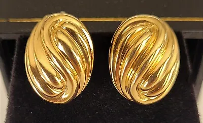 £1223.80 • Buy Tiffany & Co 18K Yellow Gold Modern Swirl Stud Earrings