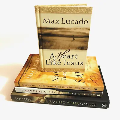 Max Lucado Bundle Of 4 Books Facing Our Giants Traveling Light Wonder Heart Like • $20.90