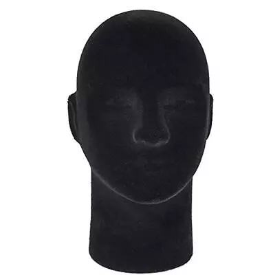 Male 11  STYROFOAM FOAM Black Velvet MANNEQUIN MANIKIN Head Wig Display Hat G... • $30.49