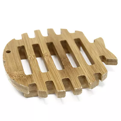 Soap Dish Hemu Natural Wood Eco Friendly Wooden Tray Holder Bath Kitchen • £3.59