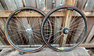 Vintage Campagnolo Omega Strada Hardox Wheelset 700C Wheels C Record 8sp Hubs • $269.95