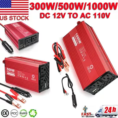 1000W 2000W Car Power Inverter DC 12V To AC 110V 2 AC Outlets USB Auto Converter • $19.95