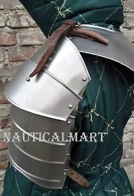 Pair Of Warrior Pauldron & Gorget Steel Medieval Shoulder Armor LARP Fantasy Arm • $148