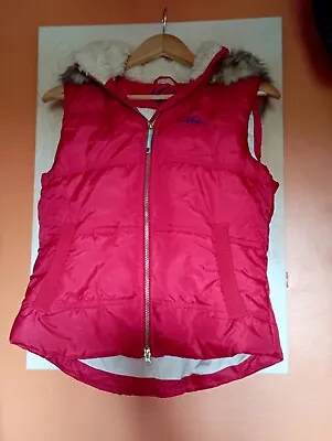 Musto Hooded Gillet/Body Warmer Size 12. Red. Detachable Faux Fur Edged Hood. • £7