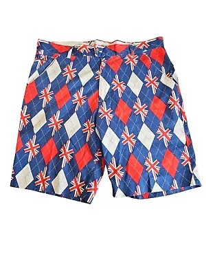 Royal & Awesome Men's Golf Shorts Size 38 Waist British Union Jack  • £24.99