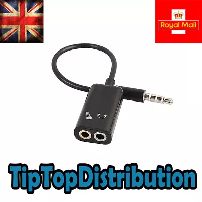 £3.89 • Buy Audio / Microphone Y Splitter Adapter Cable To Combi Mic/Headphone 3.5mm Jack UK