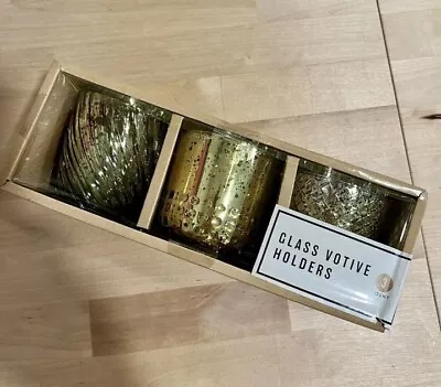Brand New Glass Votive Holders - Gold - 3pk Lot Of 2  • $12.99