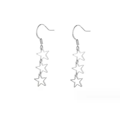 Women Girl Dangle Drop Stars Stud 925 Sterling Silver Post Earrings Gift K65 • $4.95