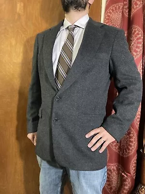 $39.49 • Buy Mens Sport Coat Blazer Suit Jacket 41R Gray Camel Hair Wool Ron Chereskin Mint