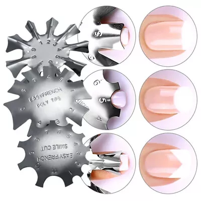 3 Packs Smooth French Acrylic Nail Template Stencil   Cutter Mould • £5.45