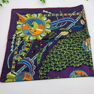 Beauty Hermes Carr  90 Scarf Magic Wand Umbrella Purple Multicolor • $275.08