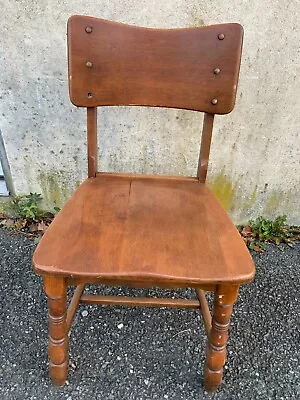 Antique Solid Oak Wood Chair • $48.97