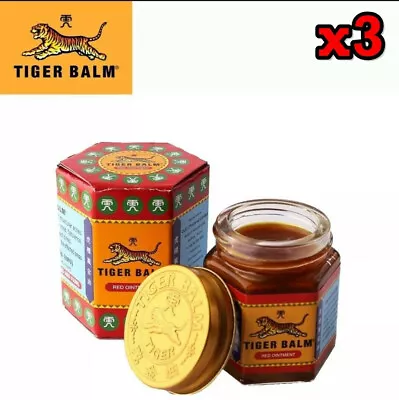 3x 30g Tiger Balm Red Ointment Hot Formula Thai Herbal Aroma Relaxing  • $30