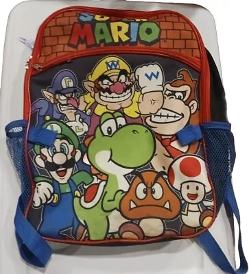 SUPER MARIO Bros Kids Backpack - 16 × 11.5  Multiple Pockets • $7.99