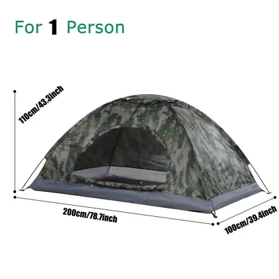 Waterproof Folding Tent Camouflage Durable Outdoor 1-2-3-4 Person Camping Hiking • $41.99