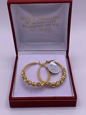22ct Gold Earrings Hallmarked 6.1 Grams Free Box And Free Delivery • £535