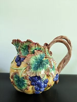 1993 Fitz And Floyd Autumn Thanksgiving Banquet Grapes 1.75 Qt Pitcher Leaves • $39