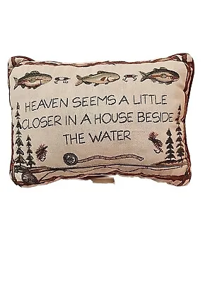 Riverdale Pillow Fishing Lake House Cabin Tapestry Throw Couch Pillow 13x17  • $13