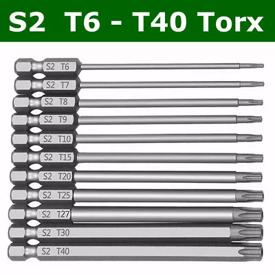 11Pcs Long Reach Torx Star Hex Security Bit Set Tamper Proof Screwdriver Bits UK • £4.59