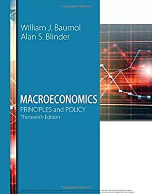 Macroeconomics : Principles And Policy William J. Blinder Alan • $7.32